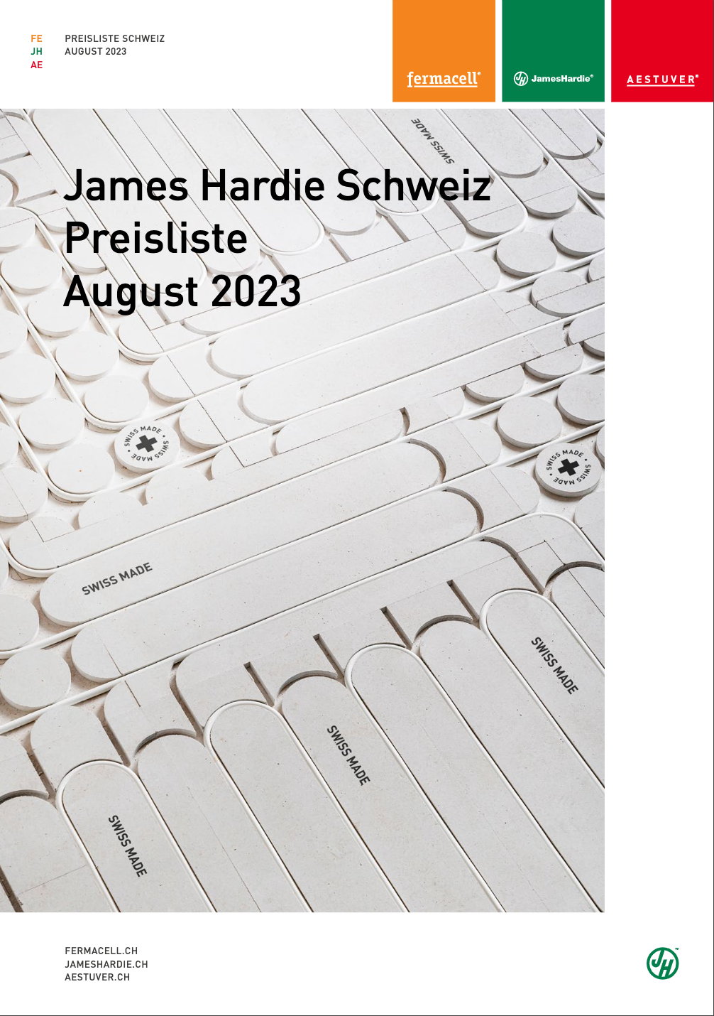 James Hardie Europe - neue Preisliste Schweiz 2023